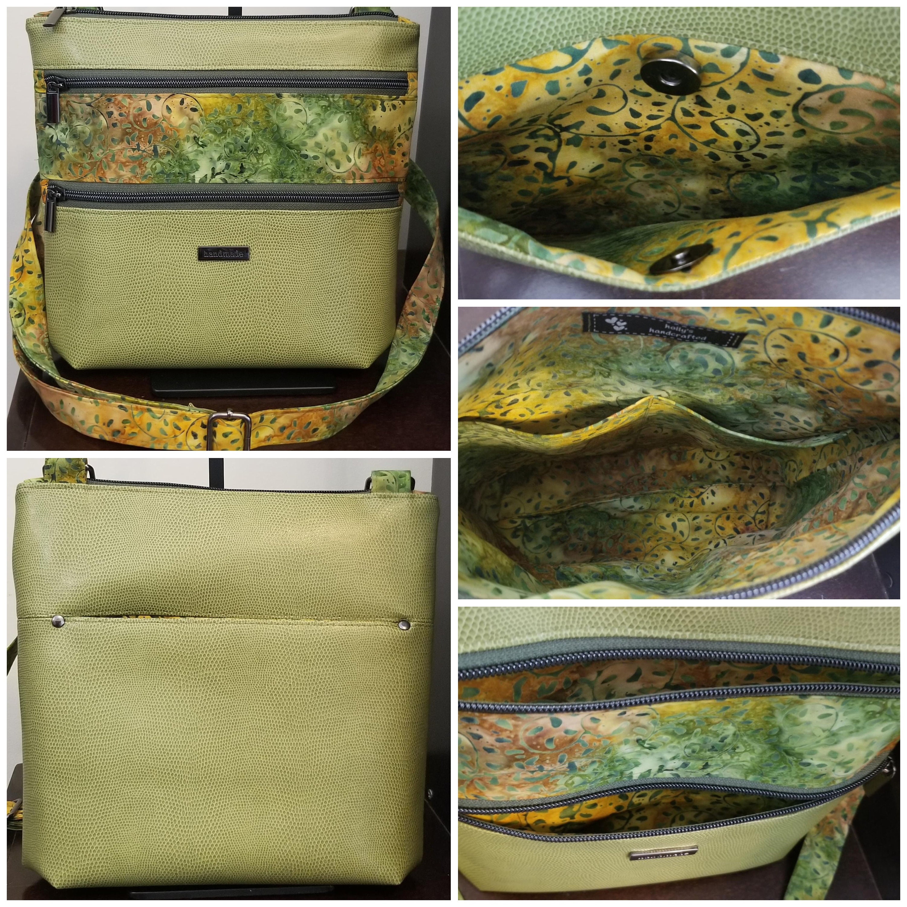 Triple Zipper Crossbody Bag PDF Pattern, DIY, Sewing, Purse, Handbag