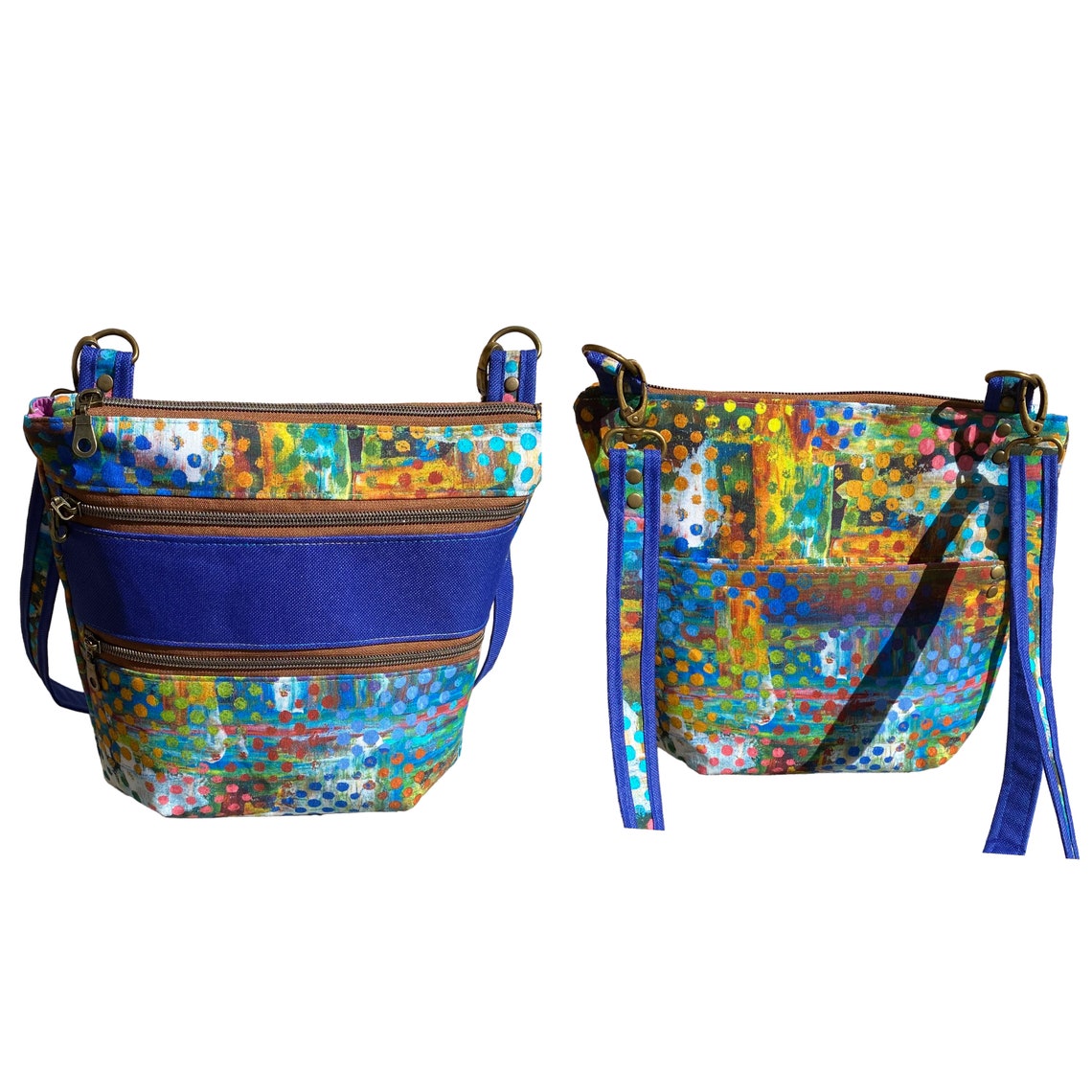 Triple Zipper Crossbody Bag PDF Pattern, DIY, Sewing, Purse, Handbag