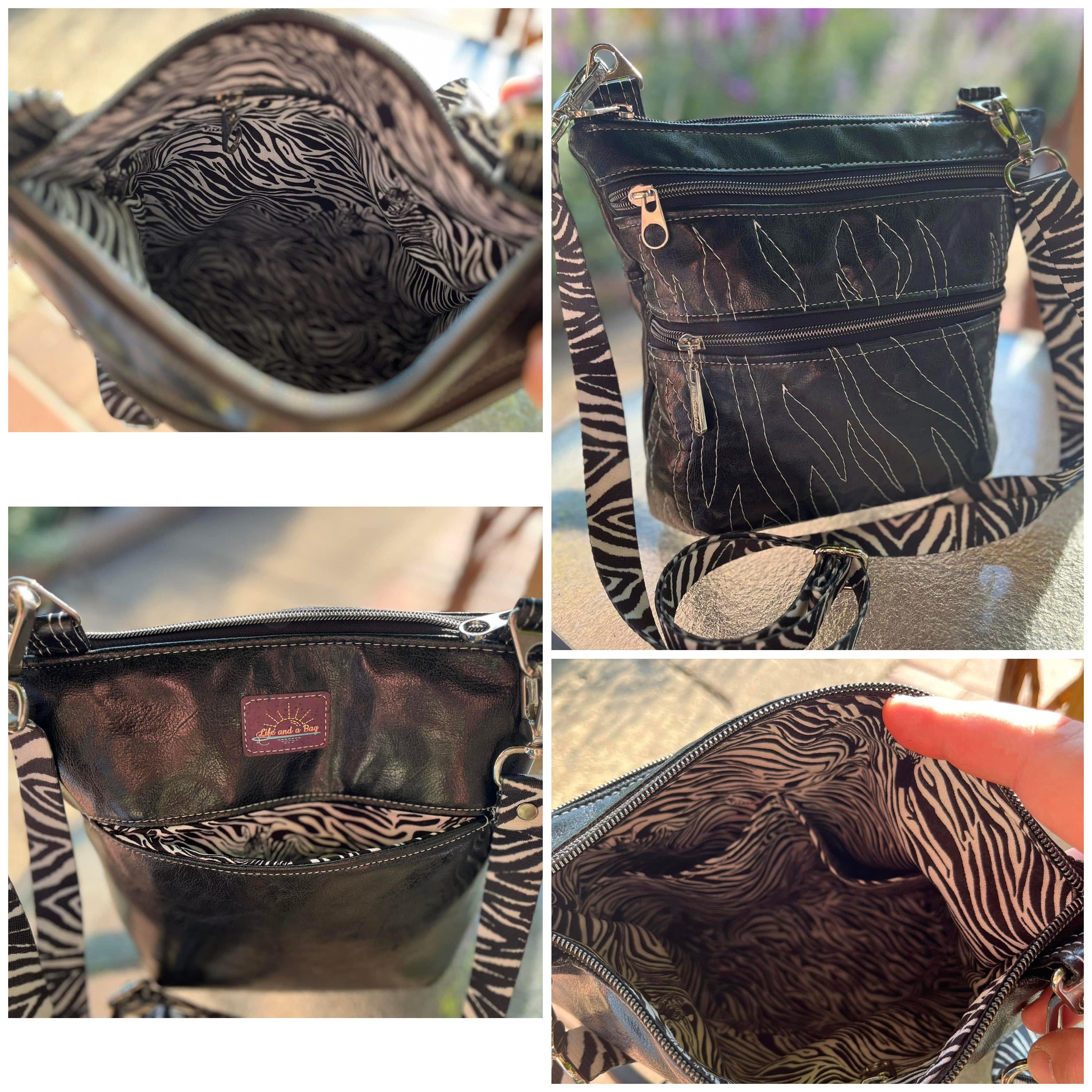 Triple Zipper Crossbody Bag PDF Pattern DIY Sewing Purse Etsy