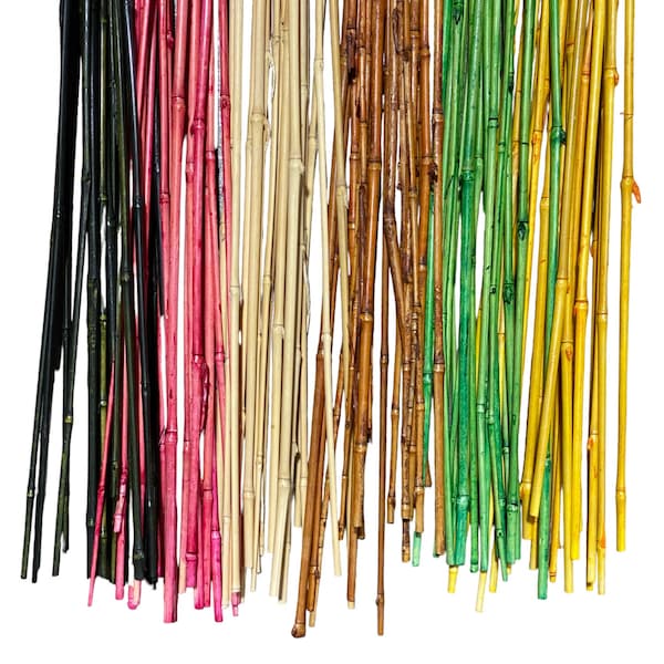 Colorful THIN Bamboo Poles (Pack of 20) - 0.25" (inches) WIDE - 5 Feet Long! - Available in 6 Different Colors!