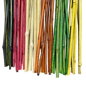 Colorful Thick Bamboo Poles (Pack of 16) - 0.5" (inches) WIDE - 5 Feet Long! - Available in 6 Different Colors!