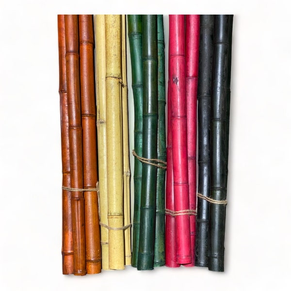 Colorful Thick Bamboo Poles (Pack of 3) - 1.5 in WIDE - 6 Feet Long! - Available in 5 Different Colors!