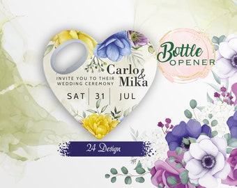 Heart Wedding Favor Magnet: Custom Bottle Opener, Personalized Souvenir