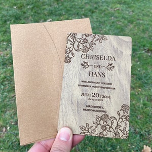 Wood Wedding Invitation Set - Wedding Invitation Set, Wood Invitations, Wood Wedding Invites, Rustic Wedding Invites