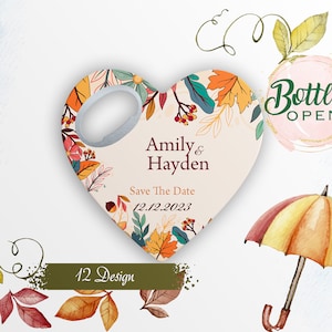 Heart Wedding Favor: Custom Engraved Magnetic Bottle Opener