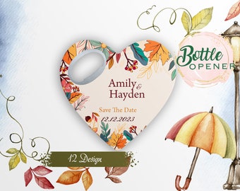Heart Wedding Favor: Custom Engraved Magnetic Bottle Opener