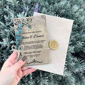 Custom Laser Engraved Wooden Invitation – Unique and Memorable, Natural Wood Invitation Card – Perfect for Rustic Weddings