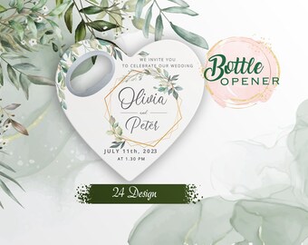 Custom Heart Wedding Favor Magnet: Personalized Bridal Shower Souvenir