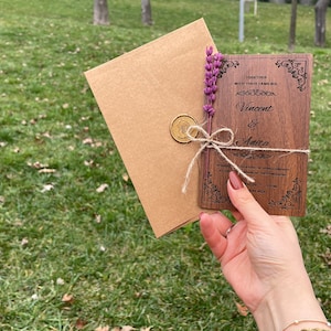 Custom Wedding Invitation - Wood Invitation - Rustic Wedding Invitation - Wedding Invitation Set - Personalized Wood Invitations