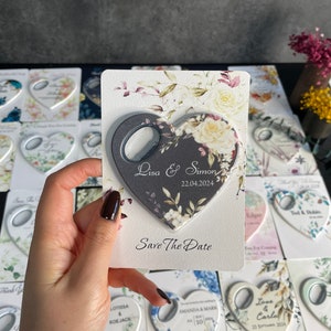 Personalized Heart Bottle Opener Wedding Favors - Bulk Bridal Shower Gifts