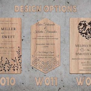 Custom Wedding Invitation Wood Invitation Rustic Wedding Invitation Wedding Invitation Set Personalized Wood Invitations afbeelding 6