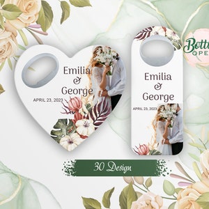 CUSTOM PHOTO fridge COASTER Magnet - Personalised wedding favor - - Thank You favor - Customisable Gift For Guests in Bulk- Wedding Coaster