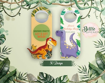 Personalized Dinosaur Magnet Bottle Opener: Safari Party Favors