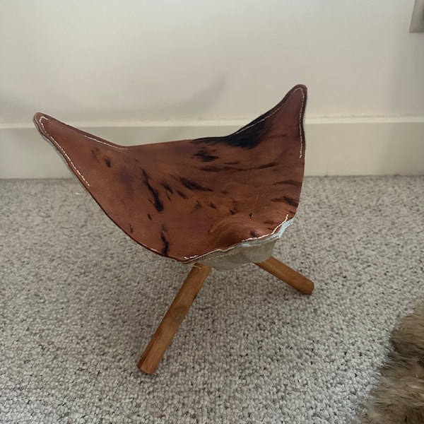 Leather Folding Stool