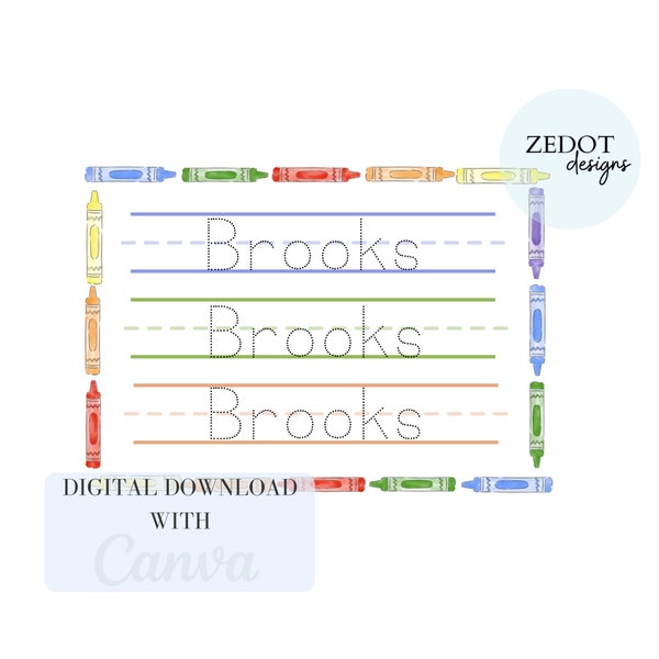 Printable Name Tracing Sheet, Editable