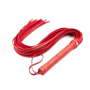 Red Leather BDSM Spanking Whip Flogger Equestrian Whip Riding Horse Whip Adult Unisex Toy Couples Sex Games Home and Travel Use