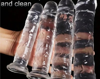 Realistic Clear Silicone Dildo's, Silicone Lifelike Flexible Dildo With Suction Cup For Hands-Free Play, Adult Unisex Toys For Men/Women