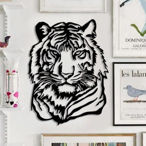 Tiger Face Metal Wall Art, Metal Wall Decor, Tiger Animals, Wall Hangings, Geometric Wall Art, Home Metal Tiger Decor pcs