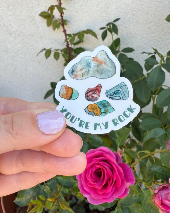 You're My Rock Sticker: Watercolor River Rock Art, Matte Vinyl