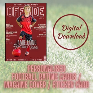 Football Rating Cards | Football Stat Cards | Football Gift | Football Fans Gift | Personalised Gifts | Football Personalised Gift