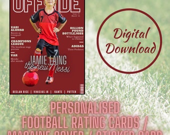 Football Rating Cards | Football Stat Cards | Football Gift | Football Fans Gift | Personalised Gifts | Football Personalised Gift