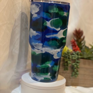 Alcohol Ink Personalized Tumbler