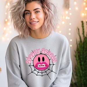 Spooky Season Sweatshirt, Pink Halloween Sweatshirt, Thick Thighs Sweatshirt, Thanksgiving Sweatshirt for Women, Thanksgiving Sweatshirt