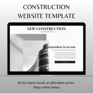Modèle de site Web de construction pour Wix : construction, béton, architecture, petites entreprises, thème « noir et blanc » de la page de destination Wix