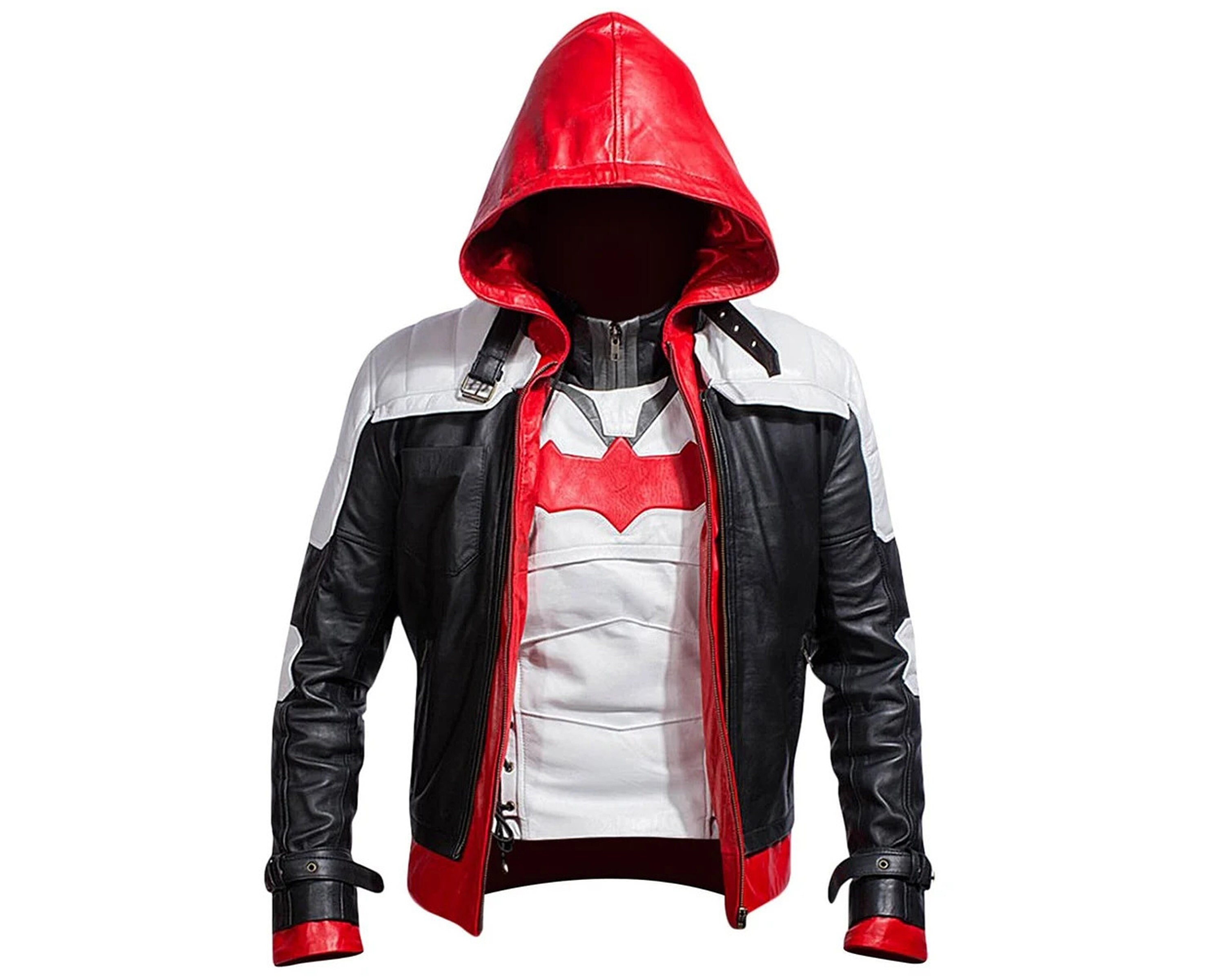 Red hood black jacket sale