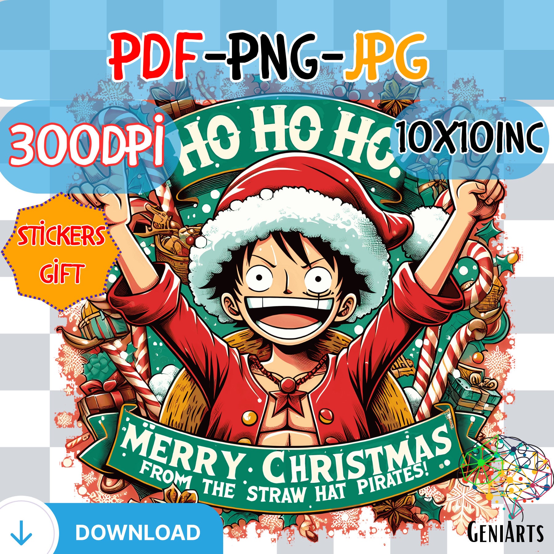 Cute Luffy Santa Claus Christmas SVG, Merry Christmas Monkey D Luffy SVG,  One Piece Luffy Santa Claus SVG