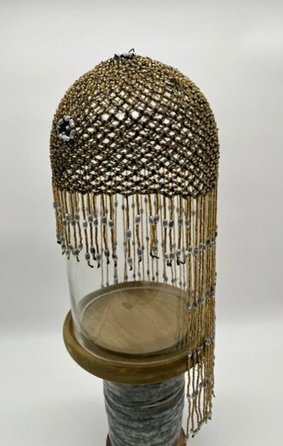 1920's Beaded Cap with Fringe