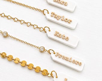 Etiquetas personalizadas permanentes para exhibición de cadenas de joyería / Etiquetas para muestras de cadenas