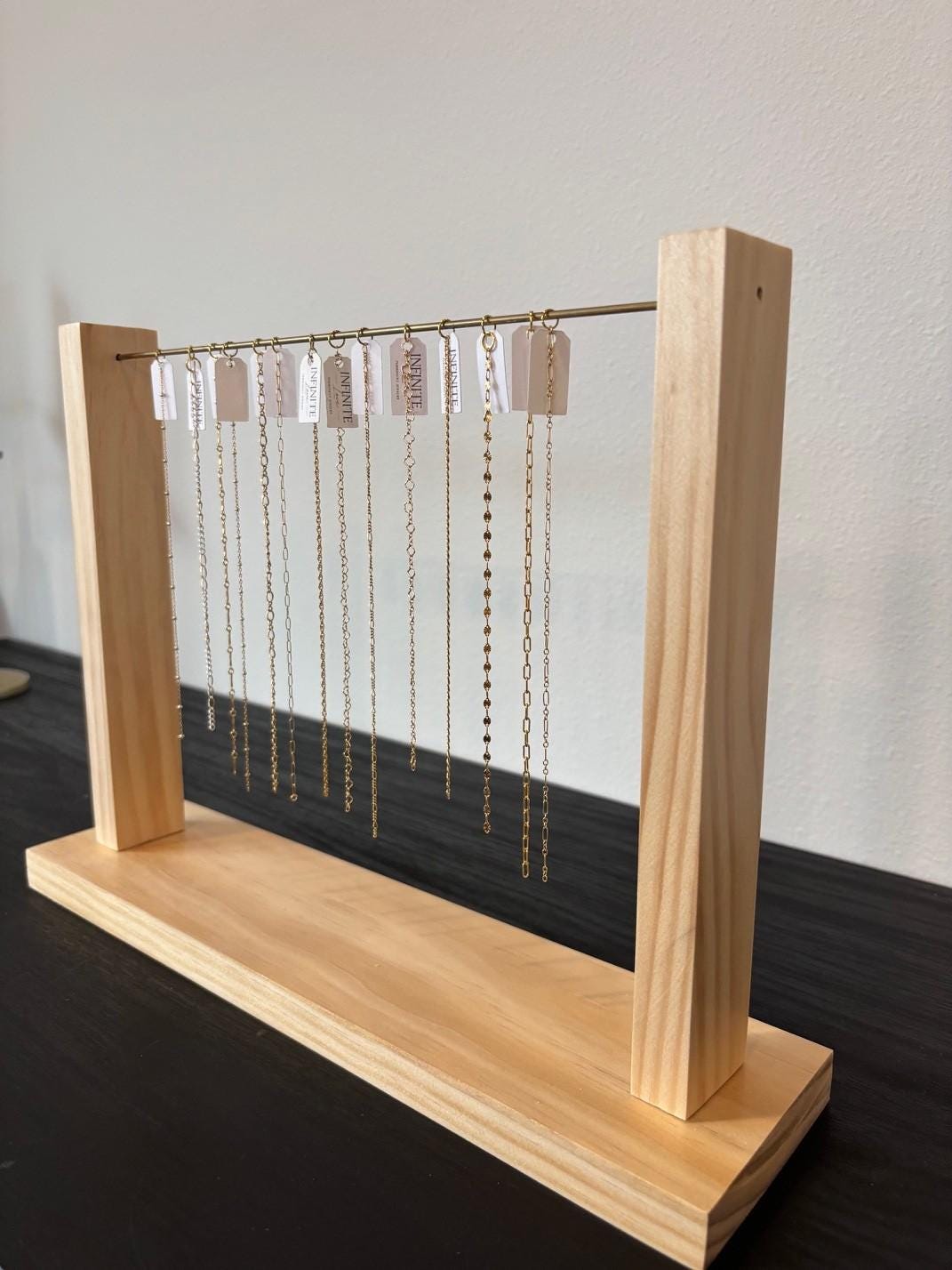 Displaying Chain Large Permanent Jewelry Chain Display - Wood & Brass - Etsy