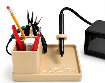 Organizador permanente de herramientas para joyería con soporte para lápiz óptico / Estación de trabajo permanente para joyería / Organizador de herramientas para artistas PJ