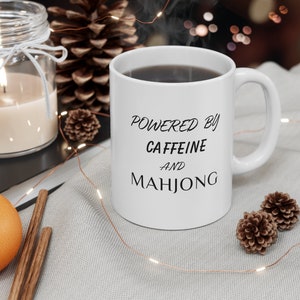 Funny Mahjong 11oz Mug, Funny Mahjong Cup, Mahjong Coffee, Funny Caffeine Mahjong Mug, Womens Mahjong Mug, Mahjong Player, Mahjong Gift Mug