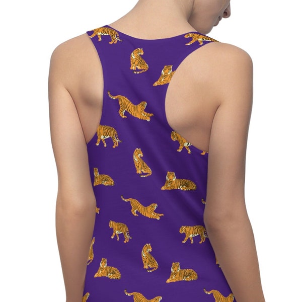 All Over Tiger, Purple Tiger Dress, Clemson, Louisiana Gameday Dress