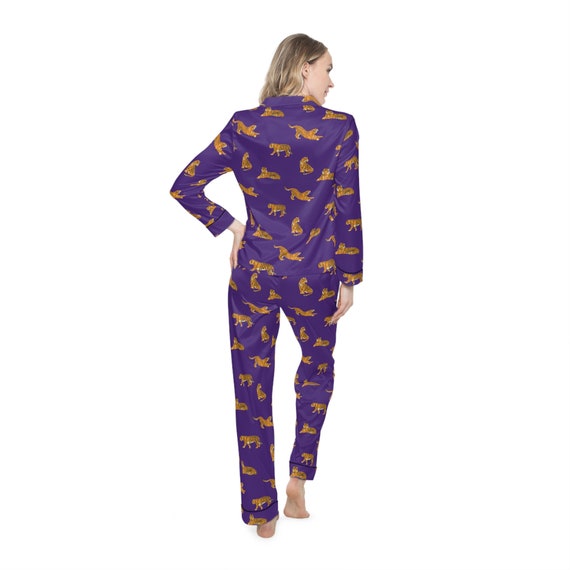 Women s Tiger Clemson Style Satin Pajamas Etsy Canada