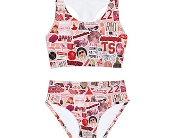 Swiftie Red Girls Two Piece Swimsuit