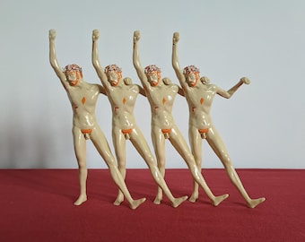 Set of 4 Vintage Dancing Jesus Christ Statuettes Unlimited Beauty Pop Art - Clockwork Orange Movie Cult Stanley Kubrick 1971 Alex Room