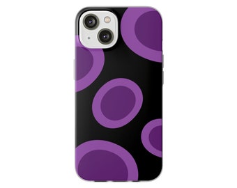 Funda iPhone 14 negra y morada