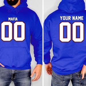 Buffalo Mafia Personalized Player Hoodie, Bills Fan Gift, Bills Hoodie, Unisex Heavy Blend Sweatshirt, Bills Mafia