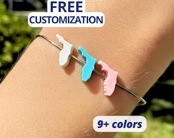 Florida State Beads - FREE Customizations and Sizing! America USA State Shaped Plastic 3D Printed 48 States Focal Patriotic FL Jewelry