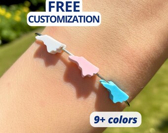 North Carolina State Beads - FREE Customizations and Sizing! America USA Shaped Plastic 3D Printed 48 States Focal Patriotic NC Jewelry