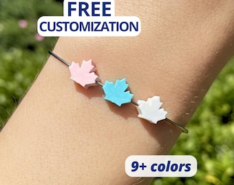 Canada Maple Leaf Beads - FREE Customizations and Sizing! CA Can USA Shaped Plastic 3D Printed States Provinces Focal Patriotic Jewelry