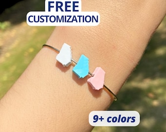 Georgia State Beads - FREE Customizations and Sizing! America USA State Shaped Plastic 3D Printed 48 States Focal Patriotic GA Jewelry