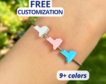 New York State Beads - Free Customizations and Sizing! America USA State Shaped Plastic 3D Printed 48 States Focal Patriotic NYC NY Jewelry