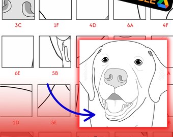 Copy the Squares Mystery Grid Puzzle Drawing "Dog" for Math and Art Students Google Doc PDF Editable or Ready to Printable Backup Sub Plans