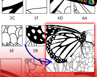 Butterfly Mystery Grid Drawing: Printable, Editable Worksheet (PDF & Google Docs