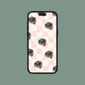 Sad Hamster Pattern Wallpaper for Phone, Funny and Cute Backgrounds, Instant Digital Download