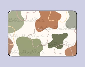 Abstract Desk Mat, Blob Computer Mouse, Neutral Color Aesthetic